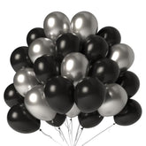 Black And Silver Balloons 100 Pack 12 Inch Metallic Chrome Black Silver Latex Helium Balloons For Birthday Wedding Christmas New Year Party Decorations