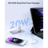 Apple 16E Block Fast Charging Adapter, 3Pack Dual Port Usb C Wall Charger Plug Fast Charge Block Adapter + Usb A Quick Charging Brick Plug For Apple Iphone 16/16 Pro/15/15 Pro/Pro Max/14/13/12/11/Ipad