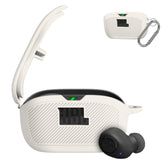 JBL Vibe Buds Silicone Protective Case Cover with Carabiner - Compatible with JBL Vibe Buds Headphones Charging Case - Apricot