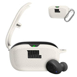 JBL Vibe Buds Silicone Protective Case Cover with Carabiner - Compatible with JBL Vibe Buds Headphones Charging Case - Apricot
