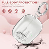 Compatible With Jbl Vibe 200Tws/Jbl Vibe Beam/Beam 2 Case Cover Clear Lock Clip With Cleaner Kit, Transparent Tpu Protective Cover Men Women With Carabiner For Jbl Vibe Beam 2 Charging Case - Clear
