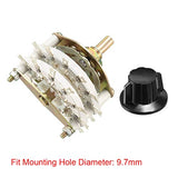2P7T 2 Pole 7 Position 2 Deck Band Channel Rotary Switch Selector With Knob