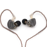Kz Zsn Pro Dual Driver 1Ba+1Dd Hybrid Metal Earphones Hifi In-Ear Monitor With Detachable Recessed 2Pin Cable, Zin Alloy Panel (Without Mic, Black)