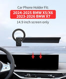 Car Phone Holder for 2024 2025 BMW The X5 / 2024 2025 BMW X6 /2023-2026 BMW X7 Accessories 14.9-inch Screen Fixed Clip,360° Rotation Phone Mount
