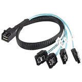 Hd Mini Sas Sff-8643 To Sata Cable, Sff-8643 Host To 4X Sata Target Cable Comp