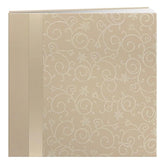 Scroll Embroidery Fabric Post Bound Album 12"X12", Ivory