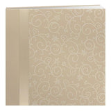 Scroll Embroidery Fabric Post Bound Album 12"X12", Ivory