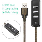 Usb 2.0 Hub 4 Port With 5V Power Adapter Usb Data Hub Extended Cable Compatibl