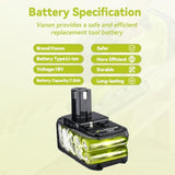 Replacement For Ryobi 18V Battery 7.0Ah Lithium Ion 18 Volt Batteries Replacement For Ryobi 18V Cordless Tools P108 P107 P105 P104 P103 2Pack