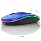 Bluetooth Wireless Mouse For Laptop Mac Macbook Macbook Air Macbook Pro Pc Desktop Computer Windows Chromebook Notebook (Blue Black)