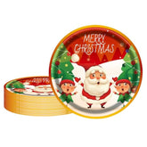 50Pcs Christmas Paper Plates, 7 Inch Dessert Plates With Merry Christmas Letters, Party Decoration Supplies