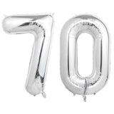 40 Inch Silver 70 Number Balloons, Giant Jumbo Helium Mylar Foil Silver Number Balloons For Birthday, Silver Mylar Digital Balloons For 70Th Birthday, Anniversary Party Decorations Supplies