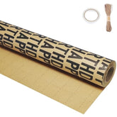 Birthday Gift Wrapping Paper Rolls 17x33 Inch Black Kraft Design