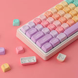 Moa Profile Keycaps,Pbt Cute Rainbow Candy Keycaps 126 Keys Dye-Sublimation Custom Keycap Set With Keycap Puller For Cherry Gateron Mx Swithes Mechanical Keyboards