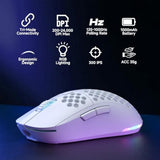 M1 Wireless Gaming Mouse, 24000Dpi, 180Hrs Battery, 16.8M Rgb, 6 Programmable Buttons, Lightweight, Tri-Mode (2.4G/Bt5.2/Usb-C) For Pc/Mac/Laptop - White