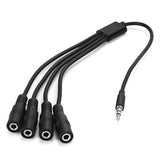 3.5Mm Headphone Splitter Cable, 1/8 Inch Aux Stereo Jack Audio Splitter 1 Male To 2 3 4 Female Adapter Cable For Mp3 Player Mobile Phone Laptop, Pc Headphone Speakers(Black)