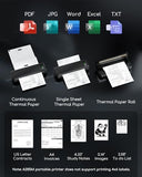 Portable Printers Wireless For Travel, A285M Bluetooth Inkless Thermal Printer Support 8.5" X 11" & A4 Thermal Paper, Small Mobile Printer Compatible With Iphone Android Laptop For Home Receipt, Pink