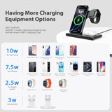Portable Wireless Fast Charger 3In1 For Iphone 16E 16 15 14 13 12 11 Pro Max For Apple Watch 10-2 Ultra Se Charging Station For Airpods Pro 4 3 2 - Office Home Travel Nightstand Gifts For Family,Black