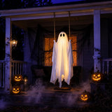 5FT Large Outdoor Halloween Decorations Swing Hanging Ghost for Porch, Yard