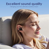 Open Ear Ring True Open Ear Headphones, Lightweight Comfort Open Ear Clip Wireless Earbuds, 40H Play Bluetooth 5.4 Headphones With Smart Digital Display Design Fit Sports Running, Workout Black