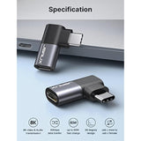 90 Degree Right Angle Usb-C Male To Usb-C Female Adapter, 2-Pack 40Gbps Data T