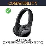 Earpads Replacement For Sony Mdr-Zx750 (Zx750Bn/Zx750Ap/Zx750Dc) Headphones, Ear Pads Cushions With Noise Isolation Foam-Cg Black