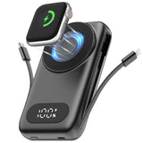 Magnetic Portable Charger 26800mAh for iPhone 17/16/15/14/13/12 with Built-in Cables? iWatch Charger?Wireless Power Bank for Watch and for