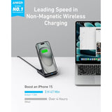 Anker 313 Wireless Charging Stand, Qi-Certified for iPhone 16/16 Pro/16 Pro Max/15/14/13, 10W Fast Charging for Galaxy S23/S22/S21 (No AC Adapter)