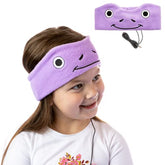 Over The Ear Headband Headphones - Kids Headphones Volume Limited With Thin Speakers & Super Soft Fleece Headband - Purple Frog