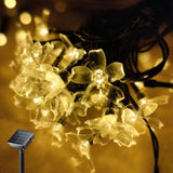 Solar Flower String Lights, 50 Led Outdoor Patio Lights Waterproof, Fairy Lights For Outside Patio Garden Fence Yard Chr