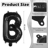 Black Letter B Balloons, 40 Inch Large Foil Letter Balloons, Custom Phrase Balloon For Birthday Party Wedding Anniversary Decoration (Black B)