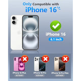 iPhone 16 Case Wallet with Built-in Card Holder, Black