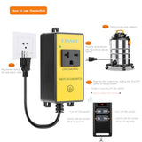 220V Automatic Remote Vacuum Switch, Wireless Outlet For High Power Dust Collector Tools, 5S/10S Delay Off Autoswitch,20A/60Hz/3600W