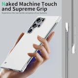 Magnetic Ultra Thin Frosted Designed for Samsung Galaxy S24 Ultra Frameless Case 6.8" Slim Minimalist Lightweight Matte Hard Compatible with MagSafe Cover Protective Borderless Case-Silvery