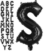 Black Letter S Balloons, 40 Inch Large Foil Letter Balloons, Custom Phrase Balloon For Birthday Party Wedding Anniversary Decoration (Black S)