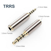 2.5Mm To 3.5Mm Adapter And 3.5Mm To 2.5Mm Adapter, Gold Plated Jack Stereo Full Metal Connector Converter For Smartphones, Headphone, Mic, Tablets Support Mic Function