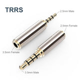 2.5Mm To 3.5Mm Adapter And 3.5Mm To 2.5Mm Adapter, Gold Plated Jack Stereo Full Metal Connector Converter For Smartphones, Headphone, Mic, Tablets Support Mic Function