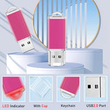 2Gb Usb Flash Drive 1 Pack Thumb Drives Zip Drive Usb 2.0 Jump Flash Drive Memory Stick 2Gb With Lanyards (Pink)