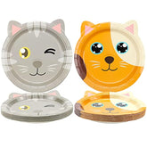 Cat Shaped Dinner Plates, Cat Birthday Party Disposable Plates, Cat Themed Party Tableware For Birthday, Party, Baby Shower, Kitten Theme Party Supplies (40Ct)