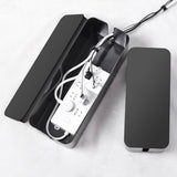 Cable Management Box, 2 Pack Large & Medium Cable Organizer Box With 17 Pcs Cable Management Set, Cord Organizer Box To Hide Surge Protector On Desk Or Floor (Black)