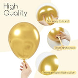 120Pcs Metallic Gold Balloon Arch Kit, 18 12 10 5 Inch Chrome Gold Latex Balloons Different Sizes Metallic Gold Balloon Garland For Graduation Engagement Wedding Birthday Party Decorations