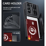 For Samsung Galaxy Z Fold 5 Case With Kickstand & Screen Protector & Card Holder & Sliding Camera Cover & Hinge Protection, Durable Rugged Stand Wallet Phone Case For Galaxy Z Fold 5 2023, Black