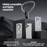 Telesin Magnetic Neck Mount For Phones, Neck Cell Phone Holder Pov/Vlog Selfie Mount Hand Free Phone Neck Holder Chest Stand Strap Video Recording For Iphone 16 15 14 13 12 Seires Android Phones Gray