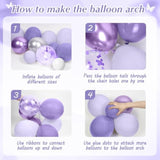 Metallic Silver White Lavender Purple Balloons, Happy Birthday Banner, Cake Topper, Fringe Curtains For Lavender Decorations