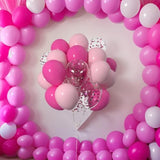 Pink Balloons,12 Inch Confetti Latex Balloons For Party Decorations,Pack Of 50