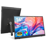 Portable Monitor, 16 1200P Fhd 16:10, 1500:1 Contrast Ratio, Usb-C Hdmi Laptop Screen With Rotating Stand, Horizontal/Vertical Monitor, Travel Monitor For Laptop/Pc/Mac/Windows/Ps5,Vesa Mountable