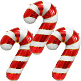 3pc Candy Cane Foil Balloons Christmas & New Year Arch Decor