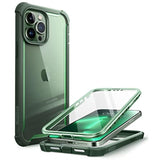 i-Blason Ares Case for iPhone 13 Pro 6.1 inch (2021 Release), Dual Layer Rugged Clear Bumper Case with Built-in Screen Protector (Green)