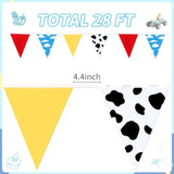 Cartoon Story Birthday Party Decorations Red Blue Yellow Cartoon Story Pennant Banners Flags Fabric String Triangle Bunting Garland For Baby Shower Birthday Party Decorations