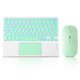 Ultra-Slim Bluetooth Keyboard With Built-In Touchpad And Mouse Portable Mini Wireless Keyboard Rechargeable 7-Color Backlit For Ipad Iphone Samsung Tablet Iphone Smartphone Ios Android Windows-Green